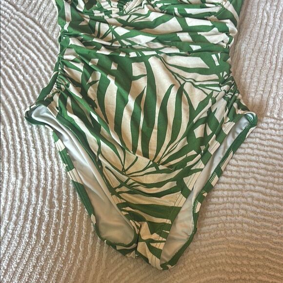Kate Spade Green Leaf Print One Piece Swimsuit - Picture 3 of 9